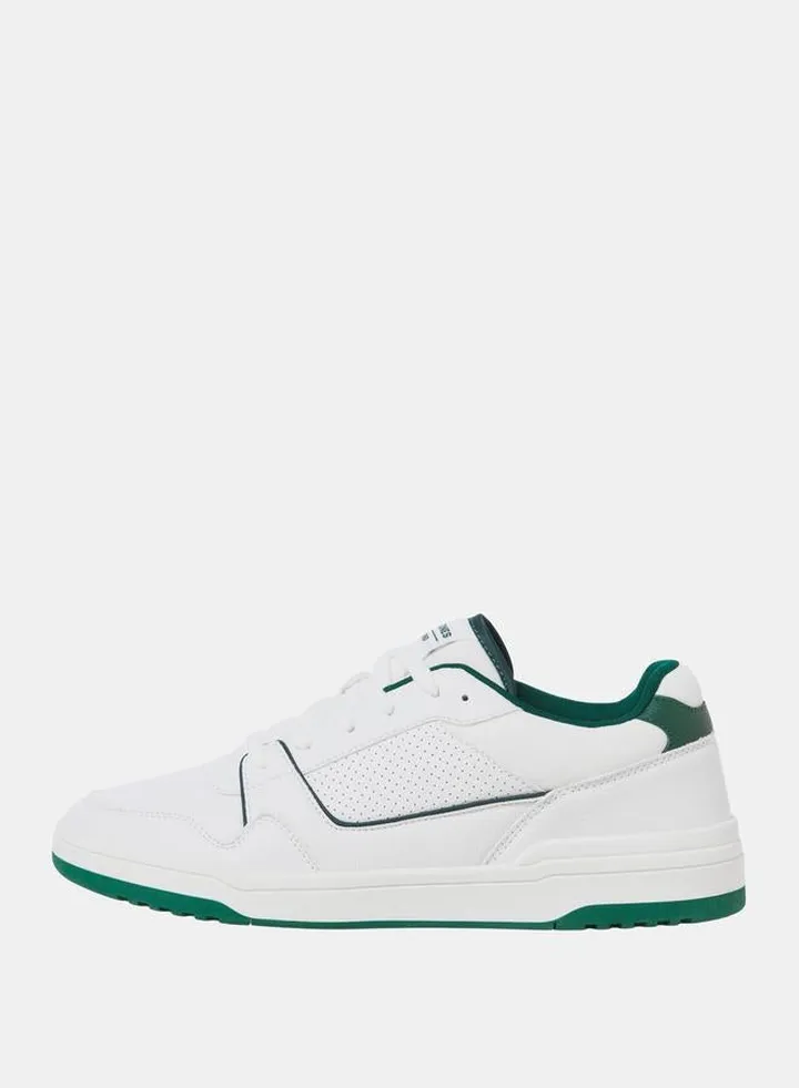 Contrast Piped Lace Up Sneakers