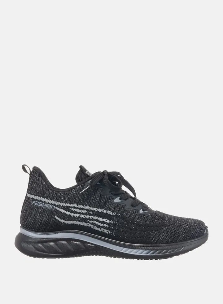 Melange Textured Low Top Lace Up Sneakers Sneakers