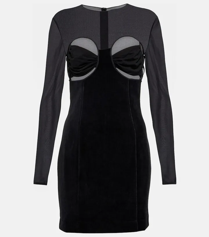 Cutout velvet minidress