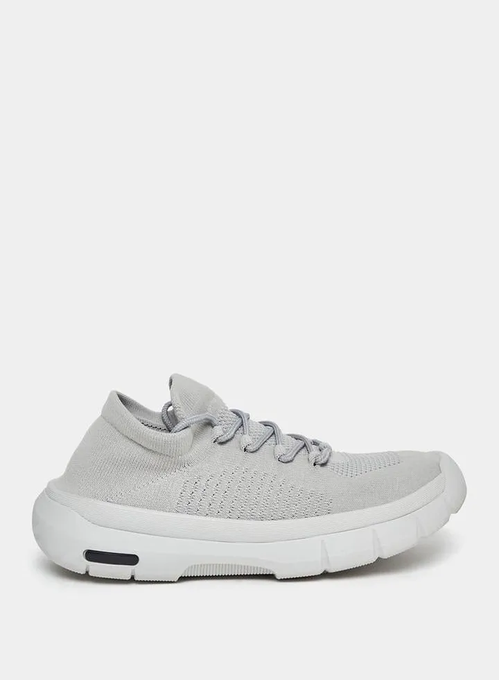 Textured Chunky Sole Lace Up Sneakers