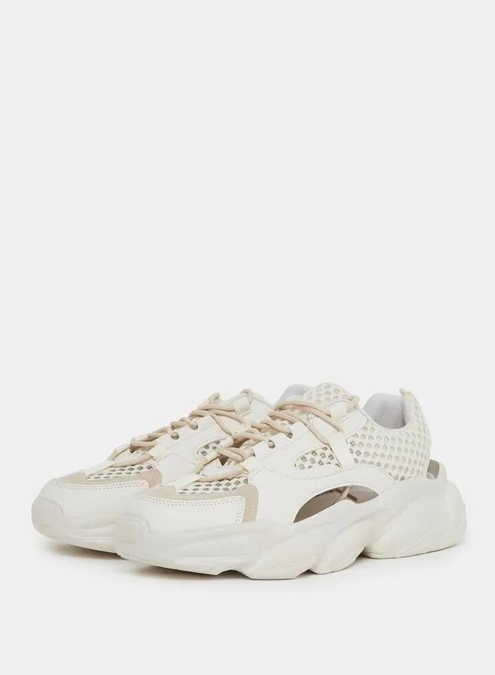Breathable Lace Up Chunky Sole Sneakers