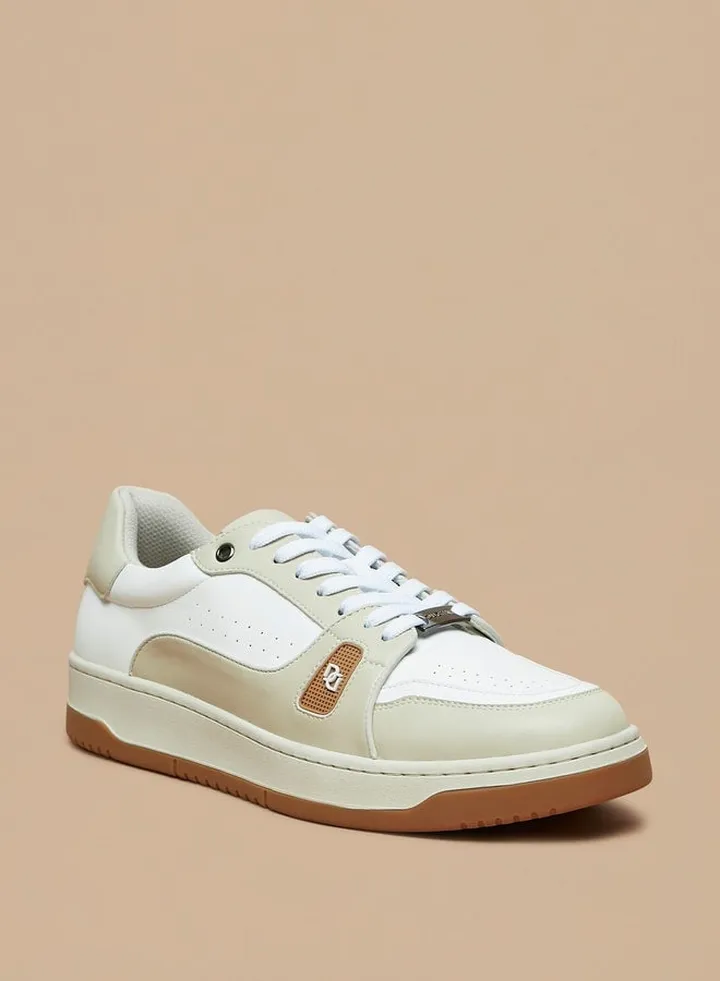 Men's Panelled Lace-Up Low Ankle Sneakers