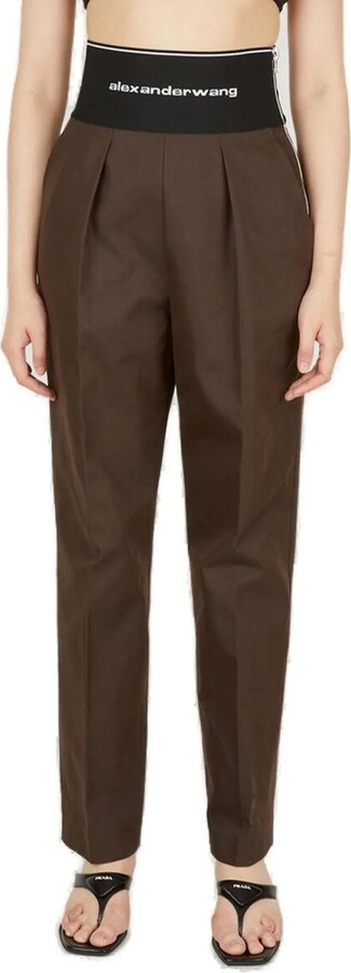 Alexander Wang Logo Detailed Straight Leg Trousers