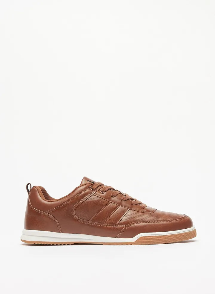Mens Paneled Lace-Up Casual Sneakers