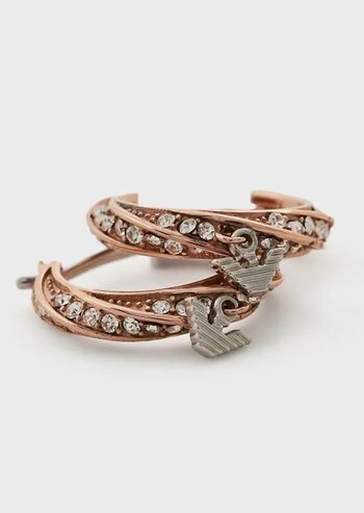 Two-Tone Stainless Steel Hoop Earrings