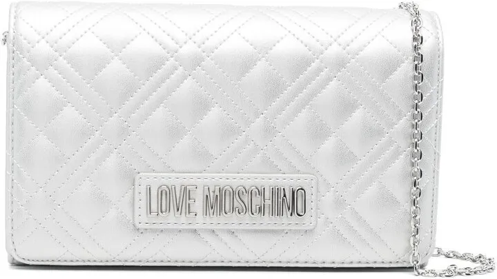 Quilted Logo-Lettering Crossbody Bag