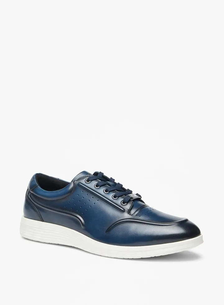 Men's Textured Lace-Up Low Ankle Sneakers