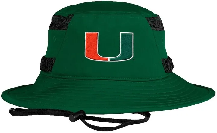 Men's adidas Green Miami Hurricanes 2021 Sideline Aeroready Bucket Hat