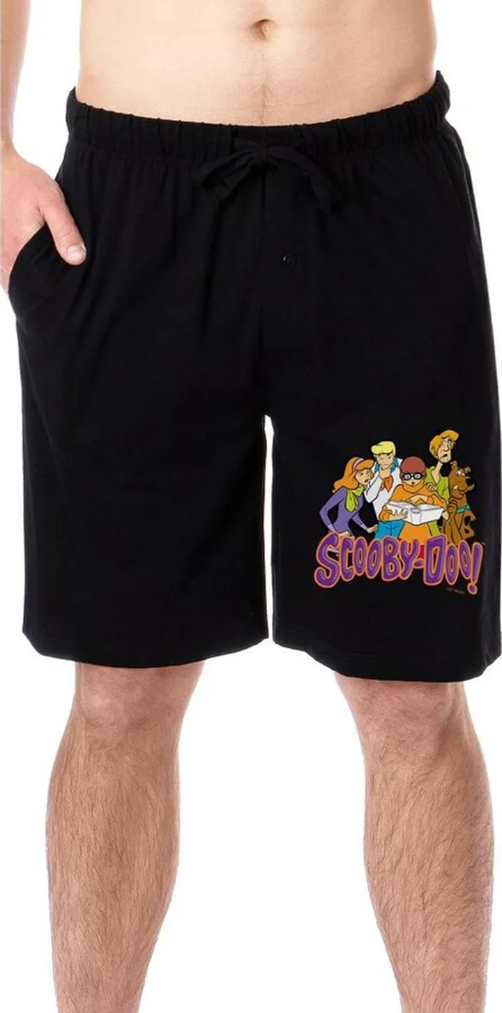Scooby-Doo Mens' Daphne Velma Scooby Shaggy Fred Sleep Pajama Shorts (4X) Black