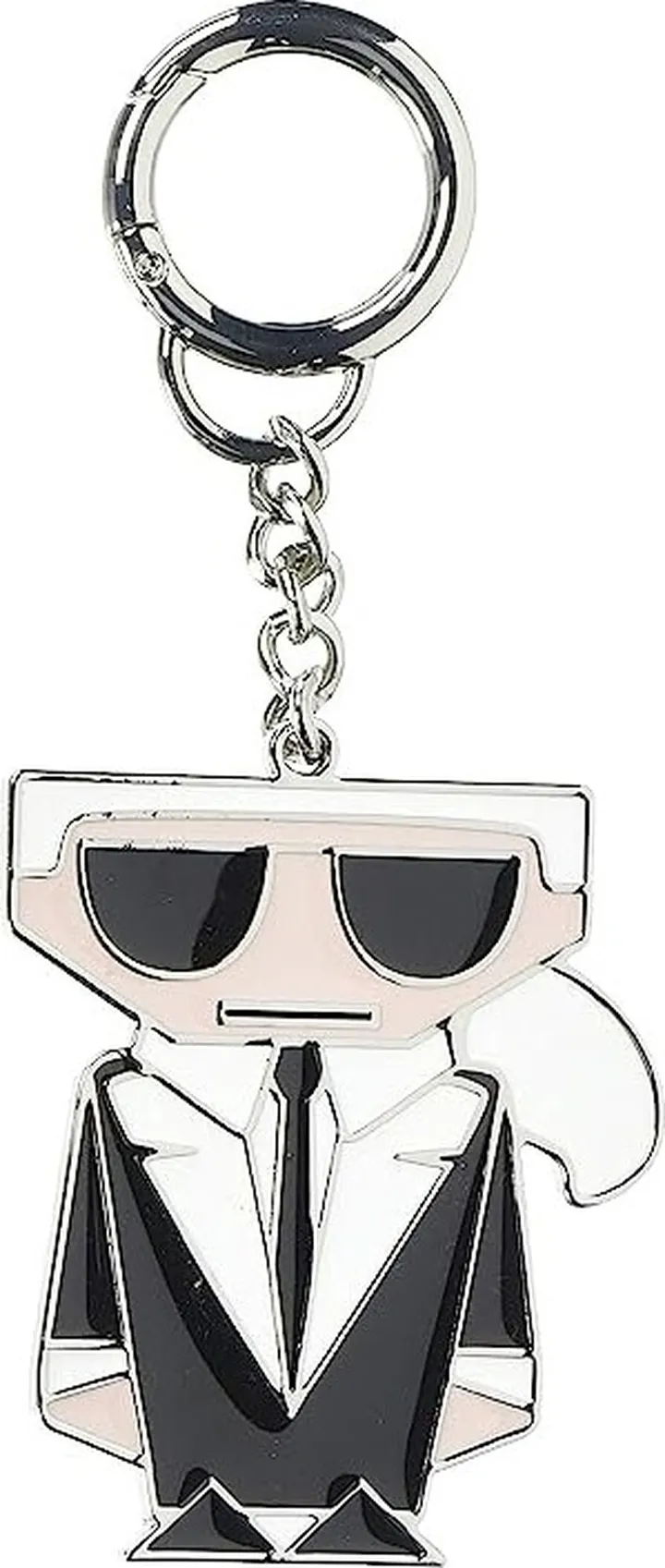 Karl Lagerfeld Paris Womens Metal Keychain (Deep Black) Findings