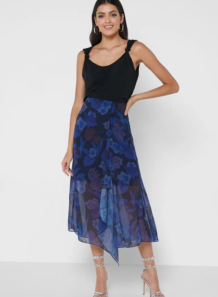 Ruched High Waist Skirt