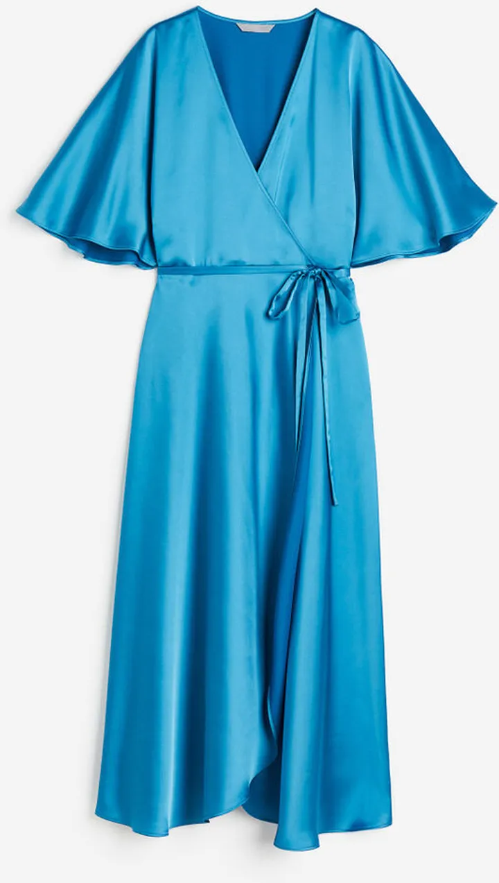 Wrapover Satin Dress