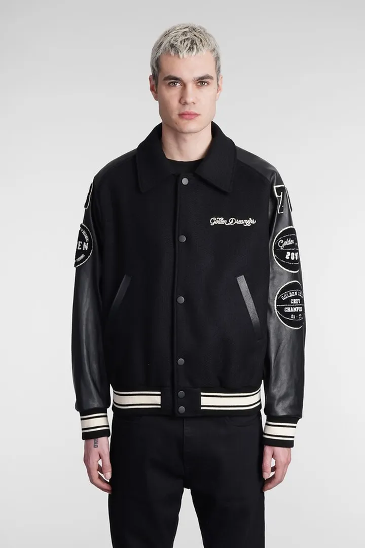 Bomber In Black Wool