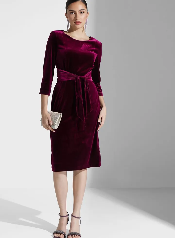 Tie Detail Knitted Dress