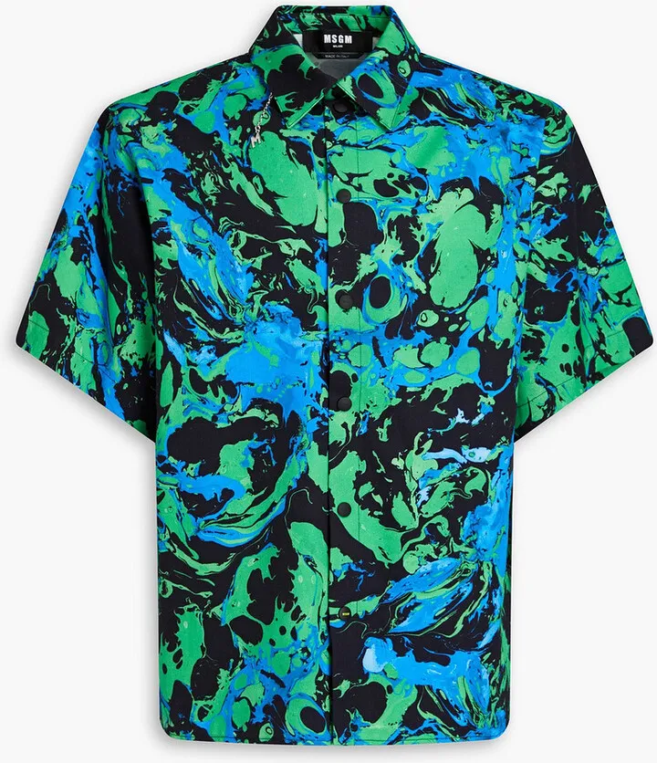 Printed cotton-twill shirt