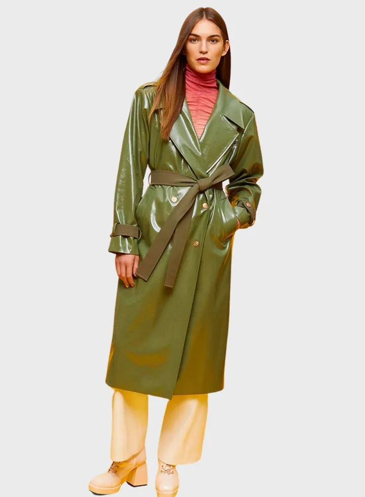 Belted Double Breasted Trench Coat