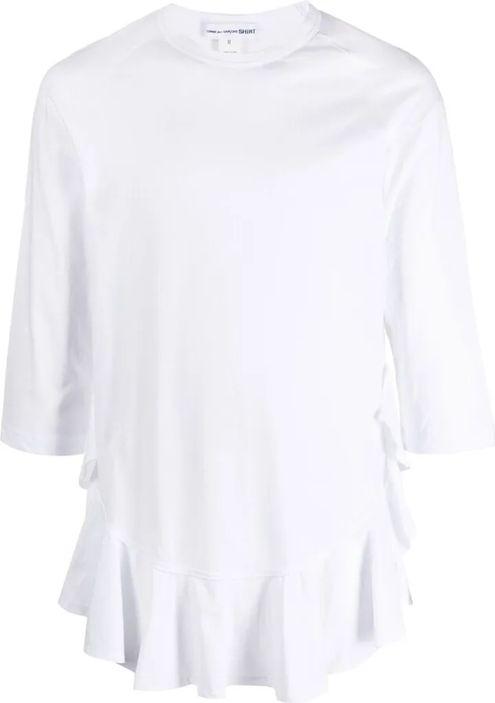 flared-detail cotton T-shirt