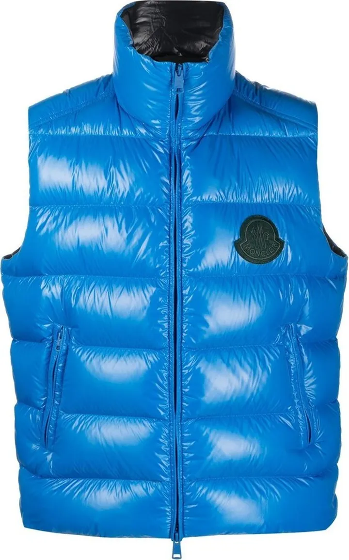 Blue Logo Patch Padded Gilet
