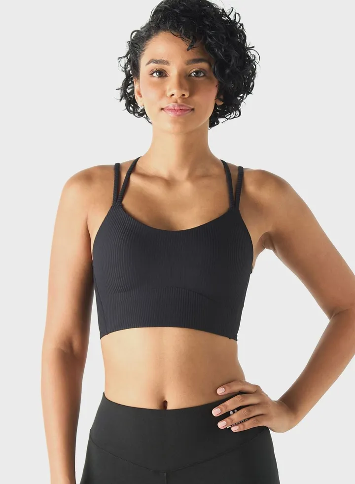 Logo Ribbed Bra