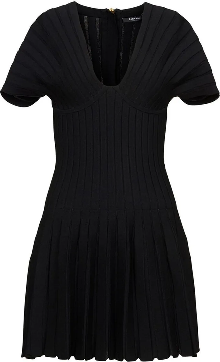 Pleated Mesh mini dress