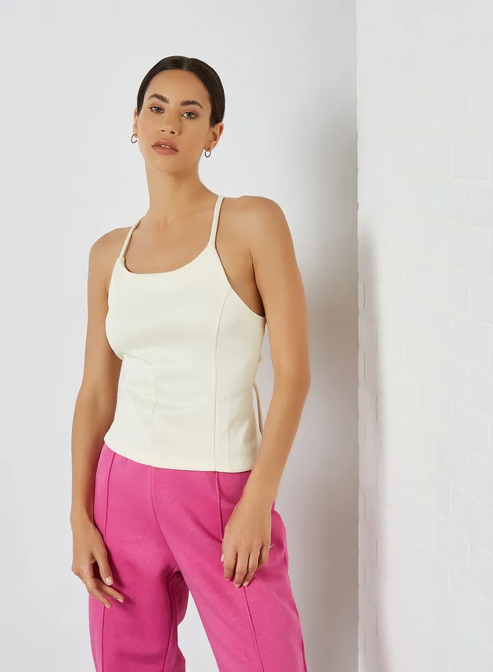 Icon Clash Tank Vest Coconut Milk/(Pale Vanilla)