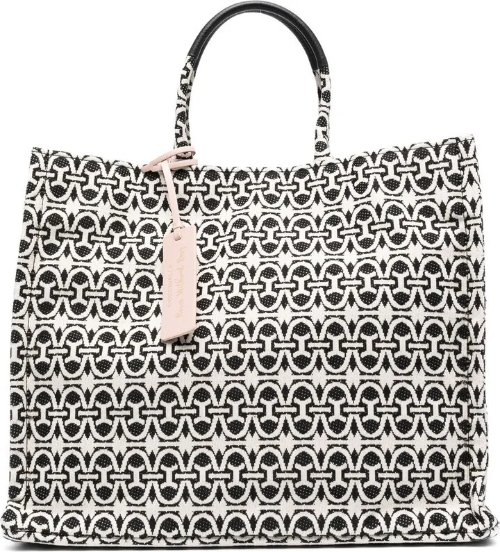 large Never Without jacquard tote bag