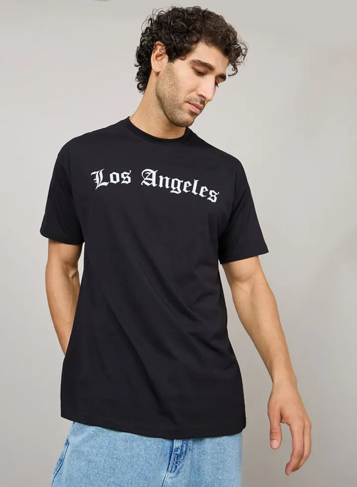 City Name Print Oversized T-Shirt