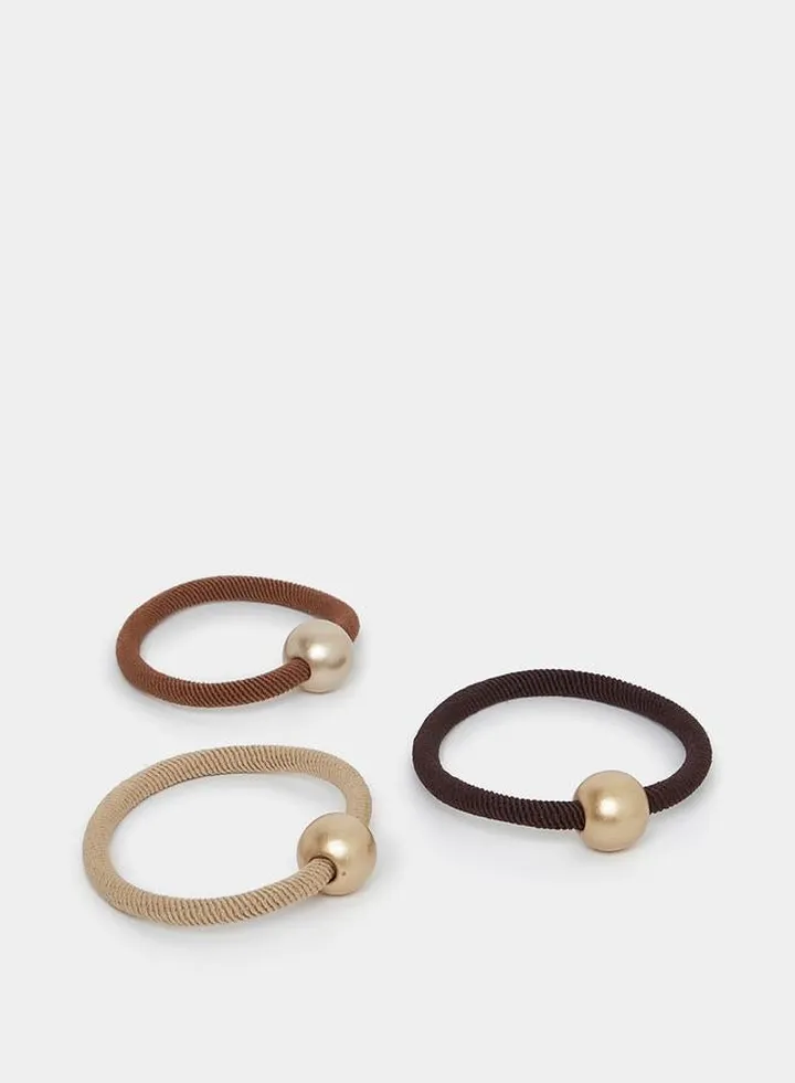 Set of 2 - Bead Detail Hair Tie