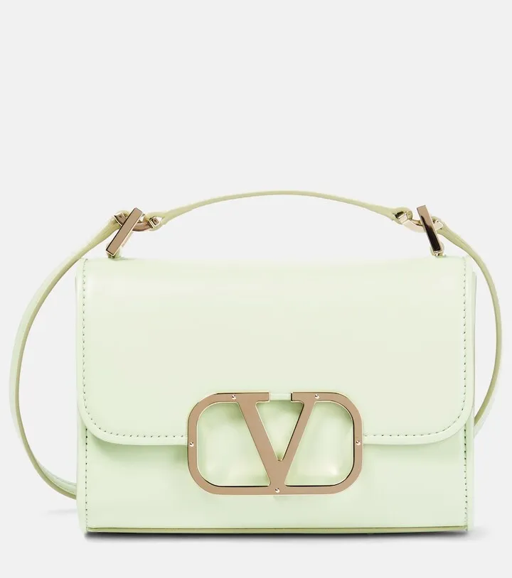 VLogo Type Small leather shoulder bag