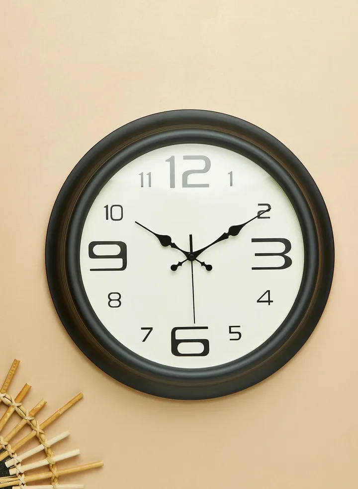 Matte Black Metal Wall Clock