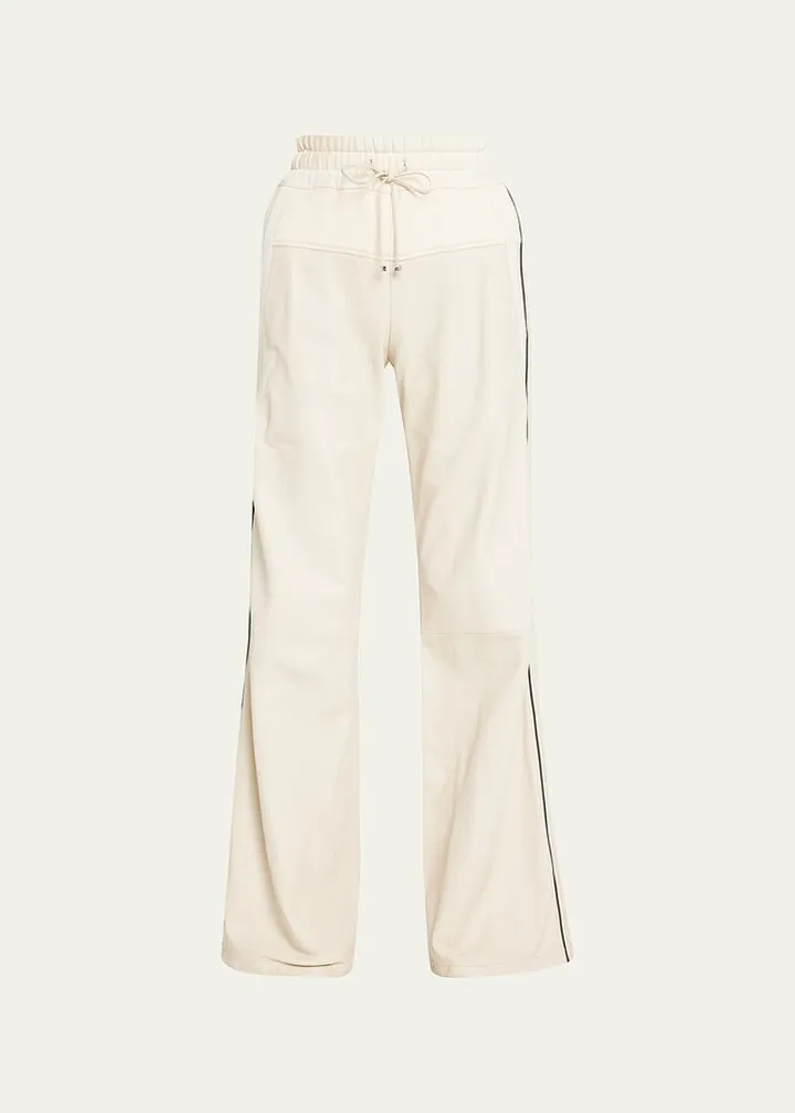 Hybrid Leather Piping Track Pants