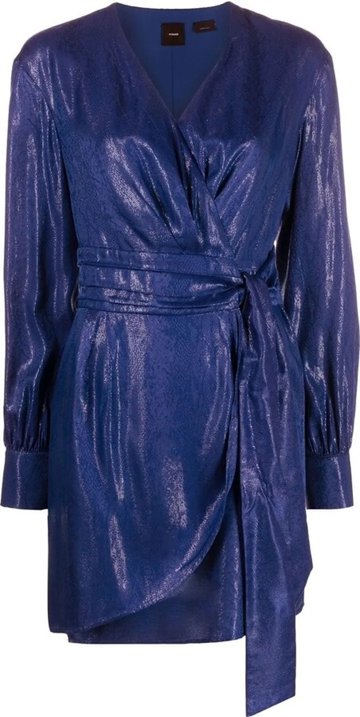 Wrap-Around Satin Mini Dress
