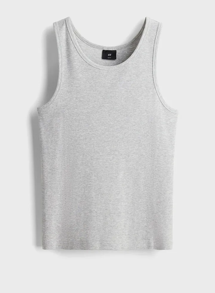Slim Fit Ribbed Vest