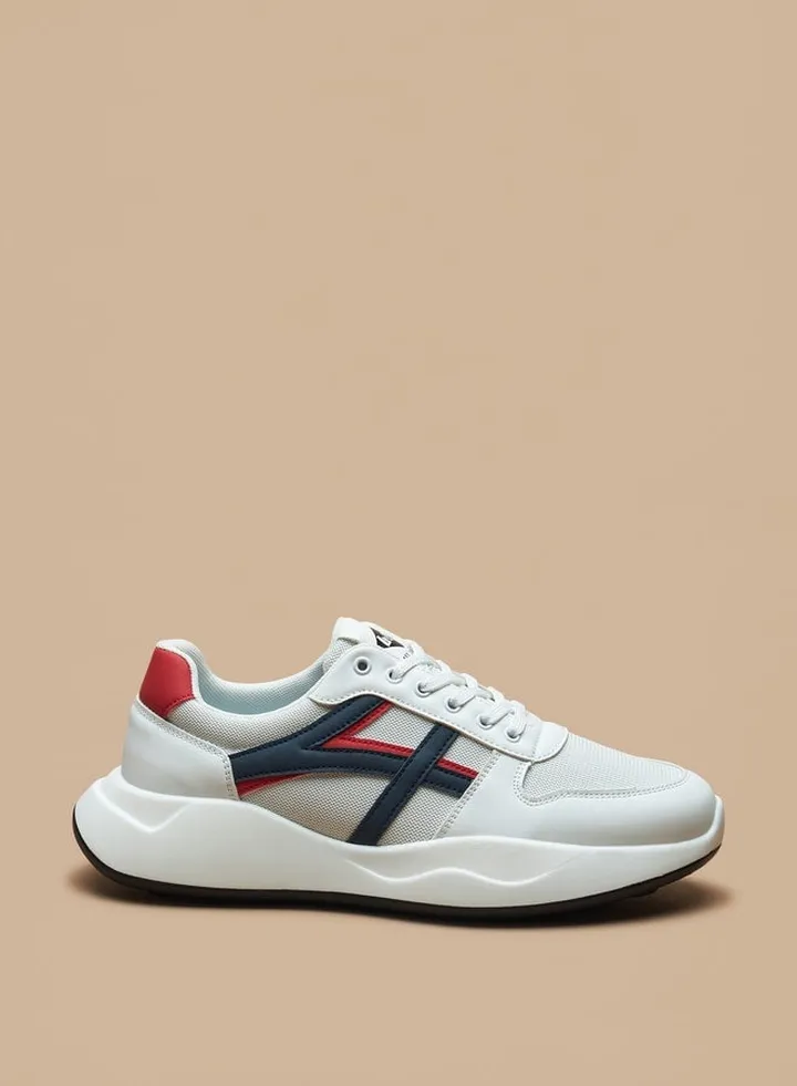 Men's Textured Sneakers with Lace-Up Closure