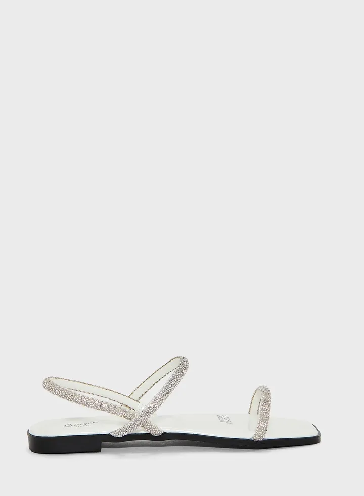 Embellished Double Strap Slingback Sandal