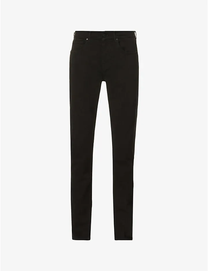 Mens Black Slimmy Tapered Luxe Performance Plus Slim-fit Tapered Jeans