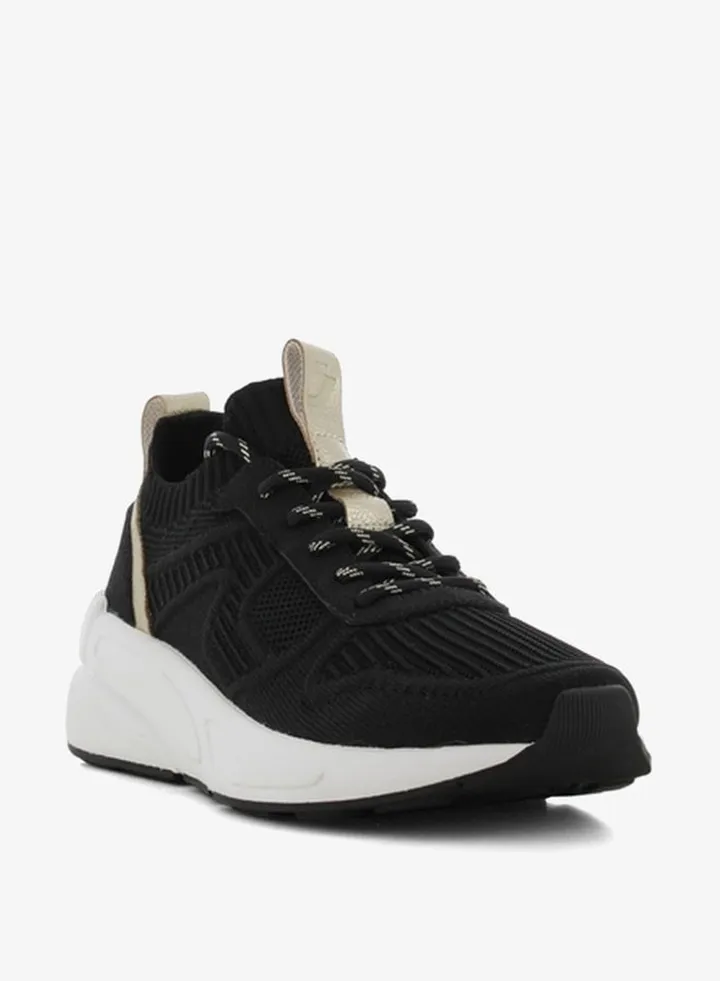 Women's Textured Sports Shoes with Lace-Up Closure