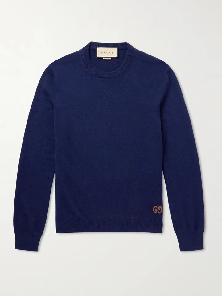 Logo-embroidered cashmere sweater