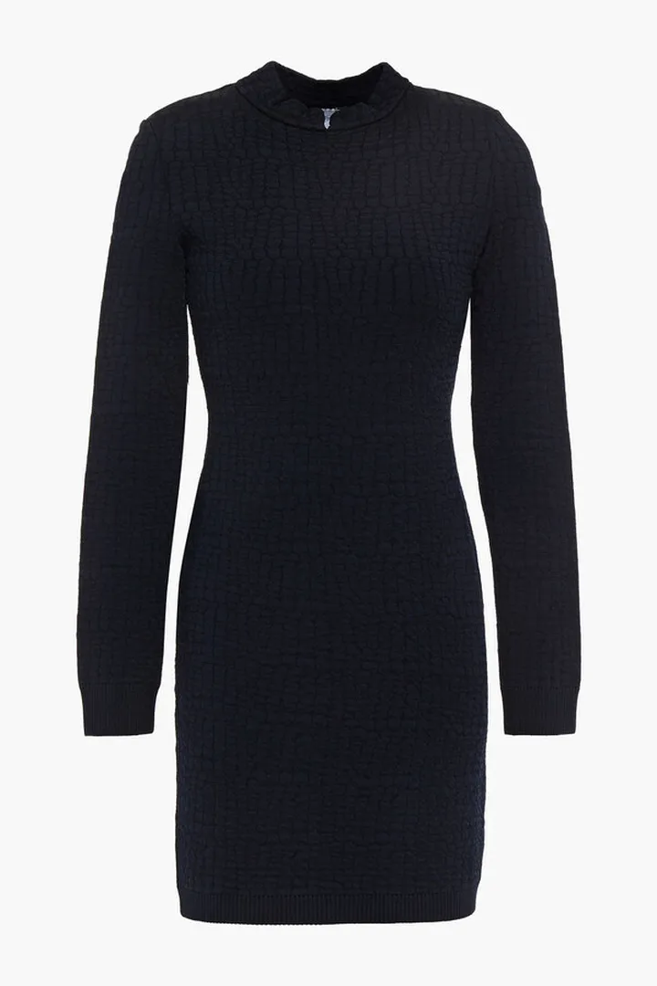 Jacquard-knit mini dress