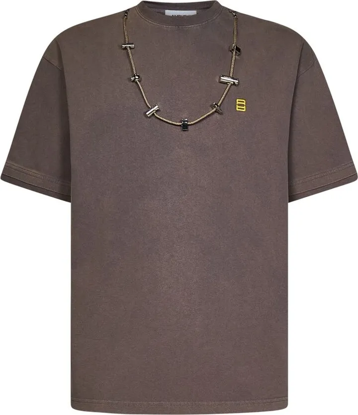 Ambush Necklace Embellished Crewneck T-Shirt