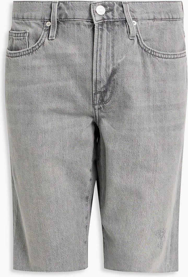 L'Homme distressed denim shorts