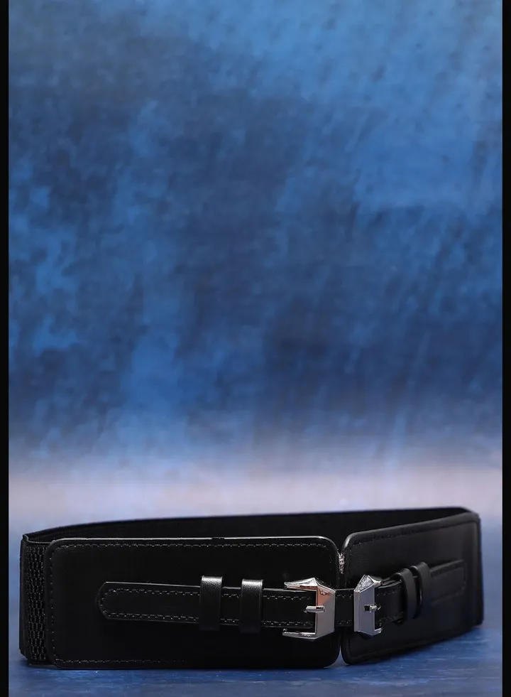 Casual Solid Stretchable PU Leather Waist Belt For Women