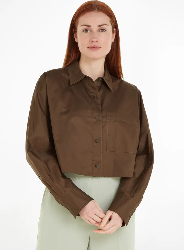 Pocket Detail Crop Shirt