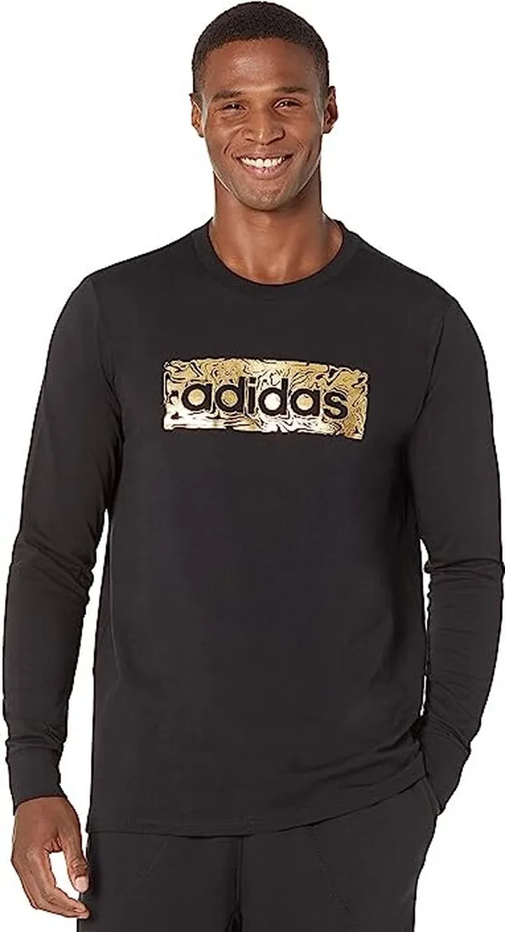 adidas Liquid Foil Long Sleeve Tee (Black) Men's Clothing