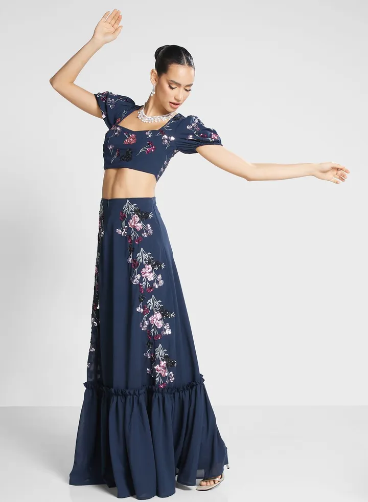 High Waist Floral Printed Skirt