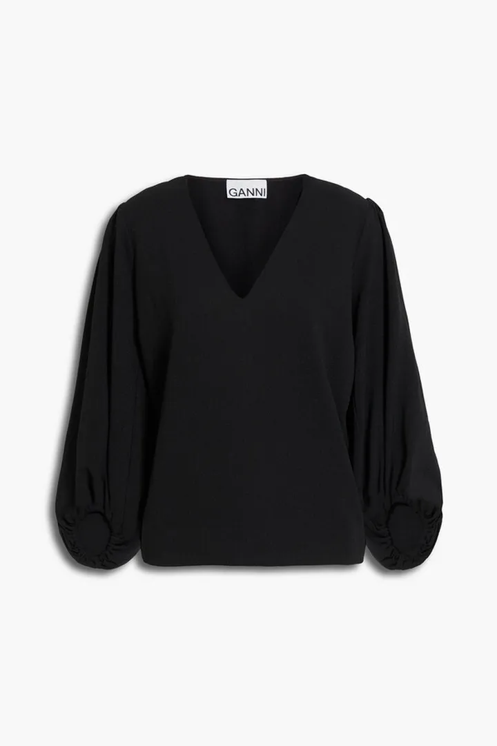 Gathered crepe blouse