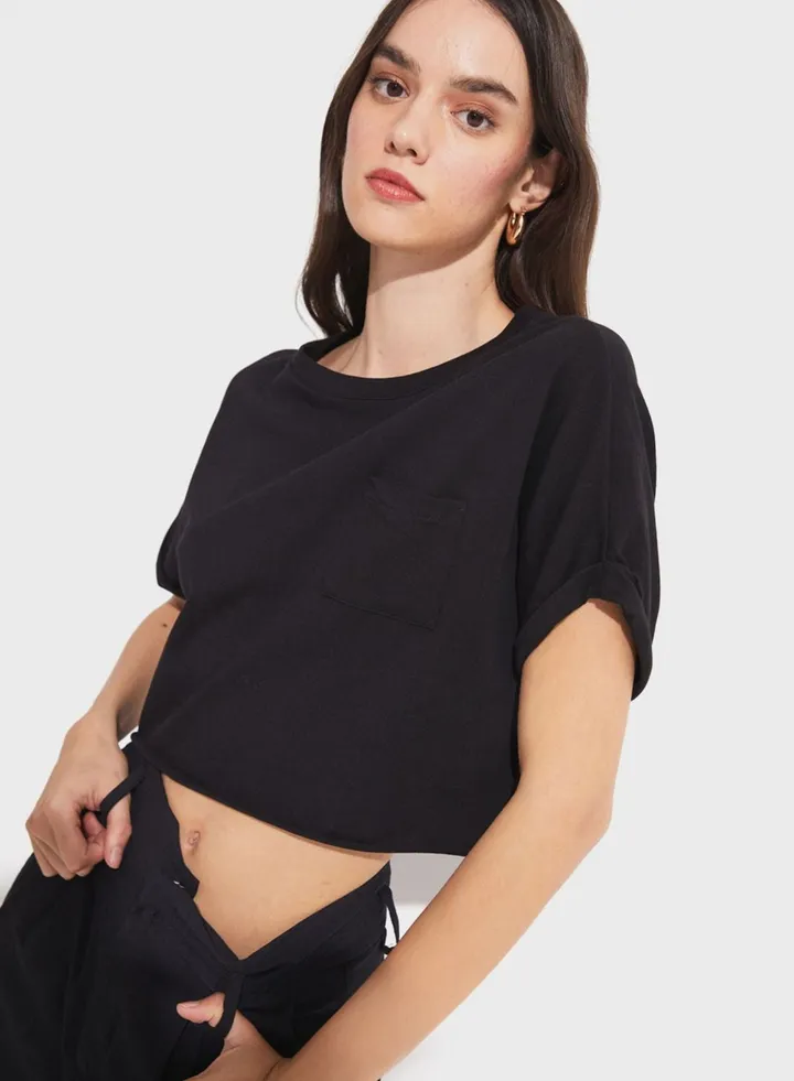 Crew Neck Crop T-Shirt