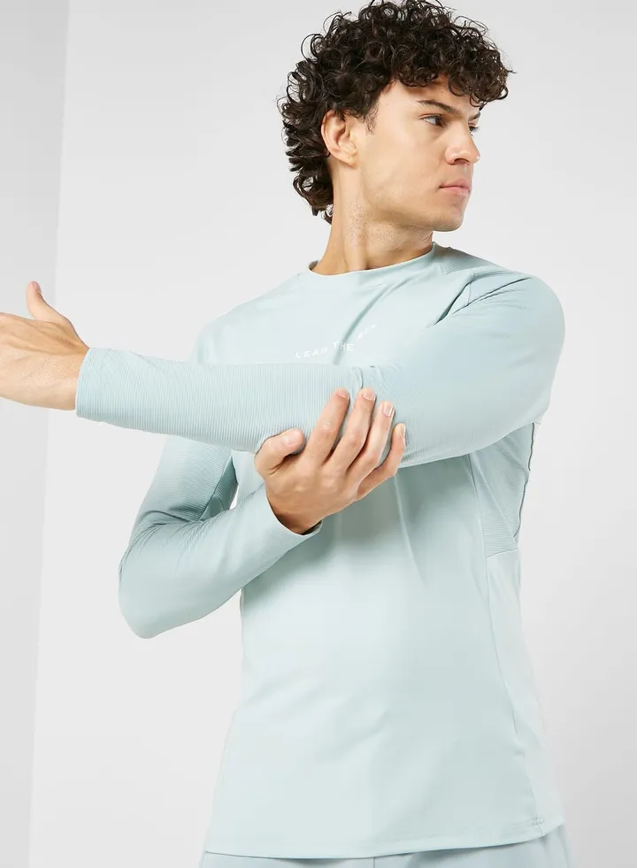 Statement Ribbed Long Sleeves T-Shirt