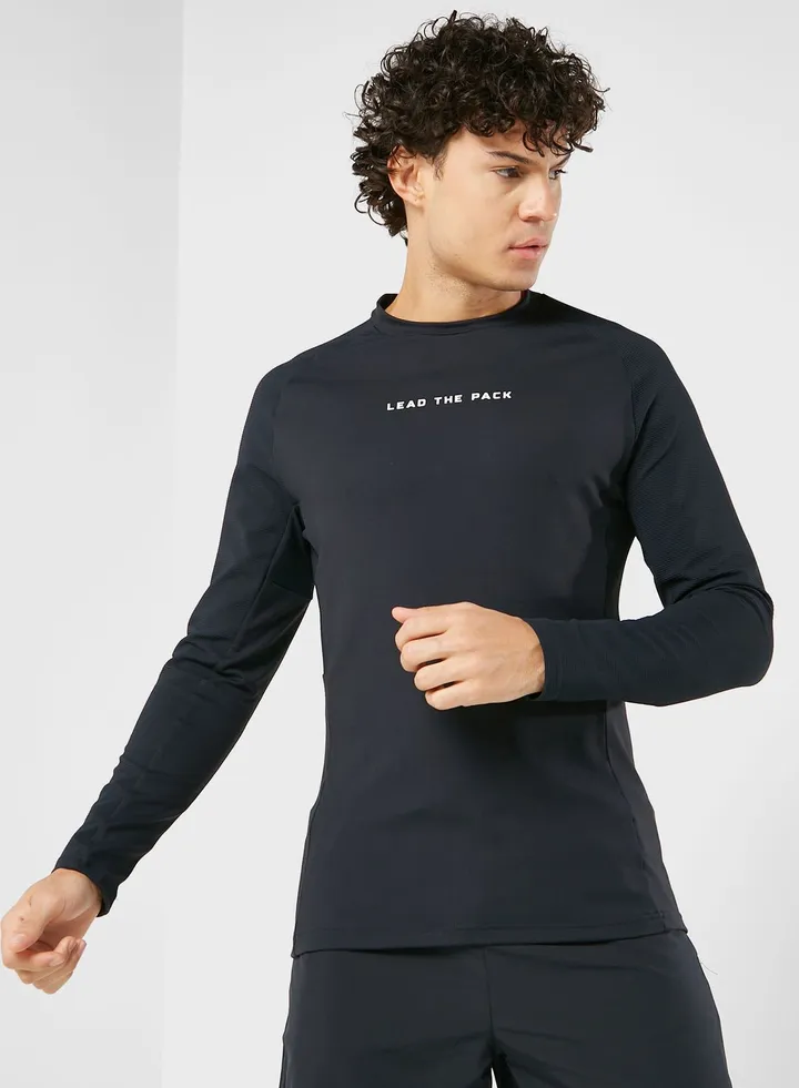 Statement Ribbed Long Sleeves T-Shirt