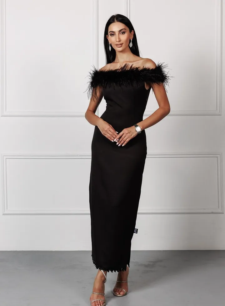 Bardot Fringe Detail Dress